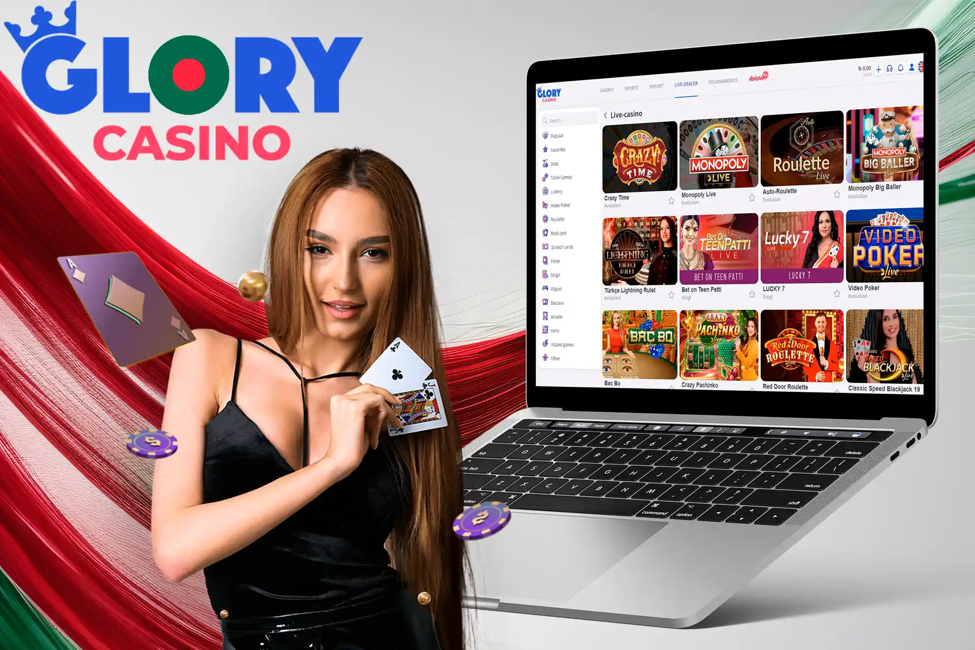 Gambling at Live Casino at Glory Casino Bangladesh